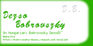dezso bobrovszky business card